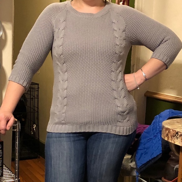 Grey Cynthia Rowley Cable Knit Sweater - Picture 4 of 4